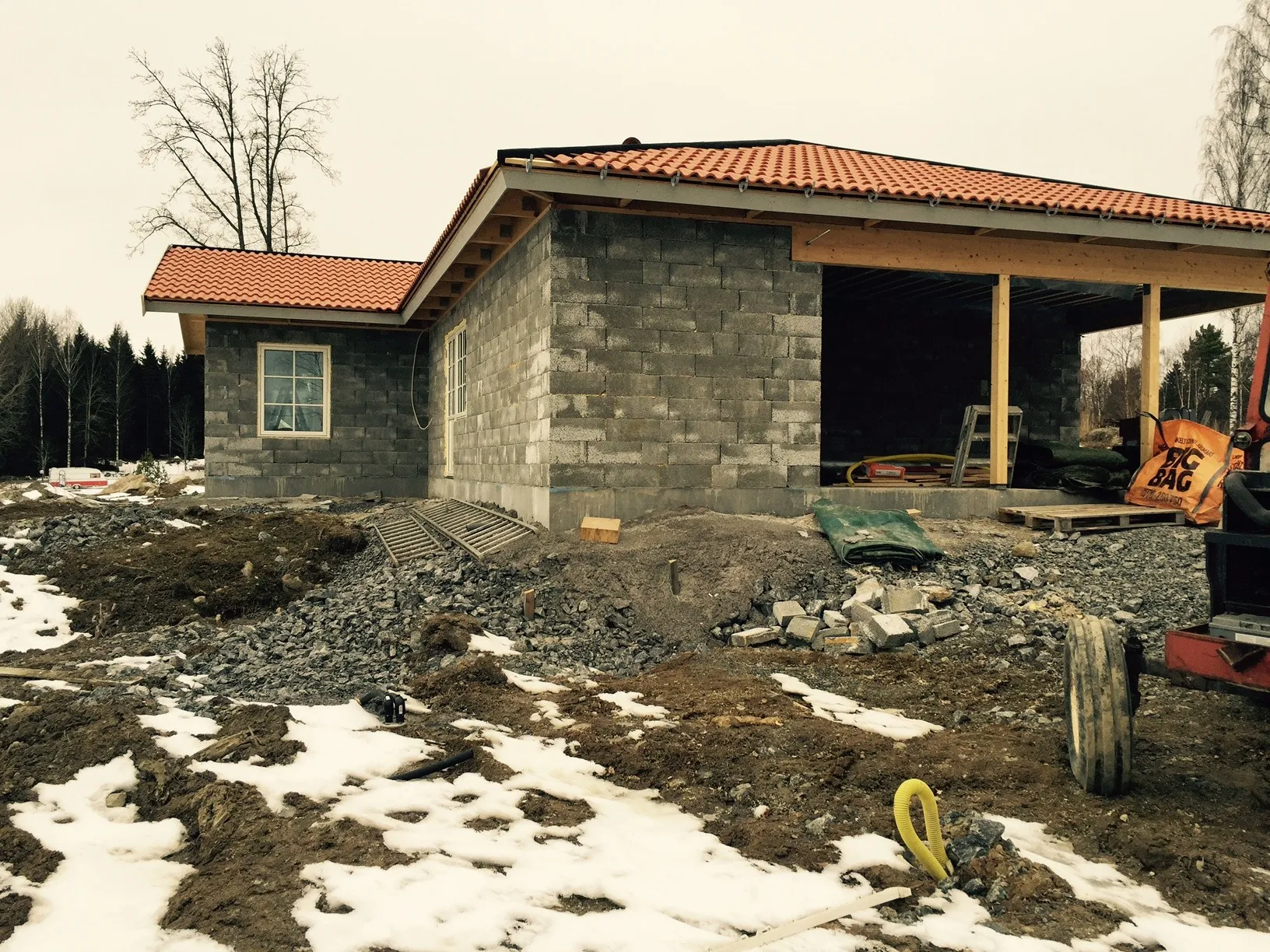 Villa in costruzione in Svezia con murature in blocchi SMARTBLOCK